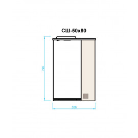 Зеркало с шкафчиком Домино плюс СШ-50 венге с бежем