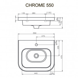 Раковина CHROME 550