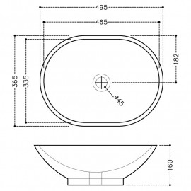 Раковина SOLO 36,5х49,5, овальна