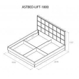 Кровать Астрид 1800 с подъемным механизмом серый