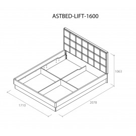 Кровать Астрид 1600 с подъемным механизмом серый