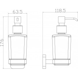 Дозатор для жидкого мыла CAPRI, стекло, хром 6633