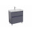 Тумба Элит напольная 70 см с умывальником Элит (Графит глянец)