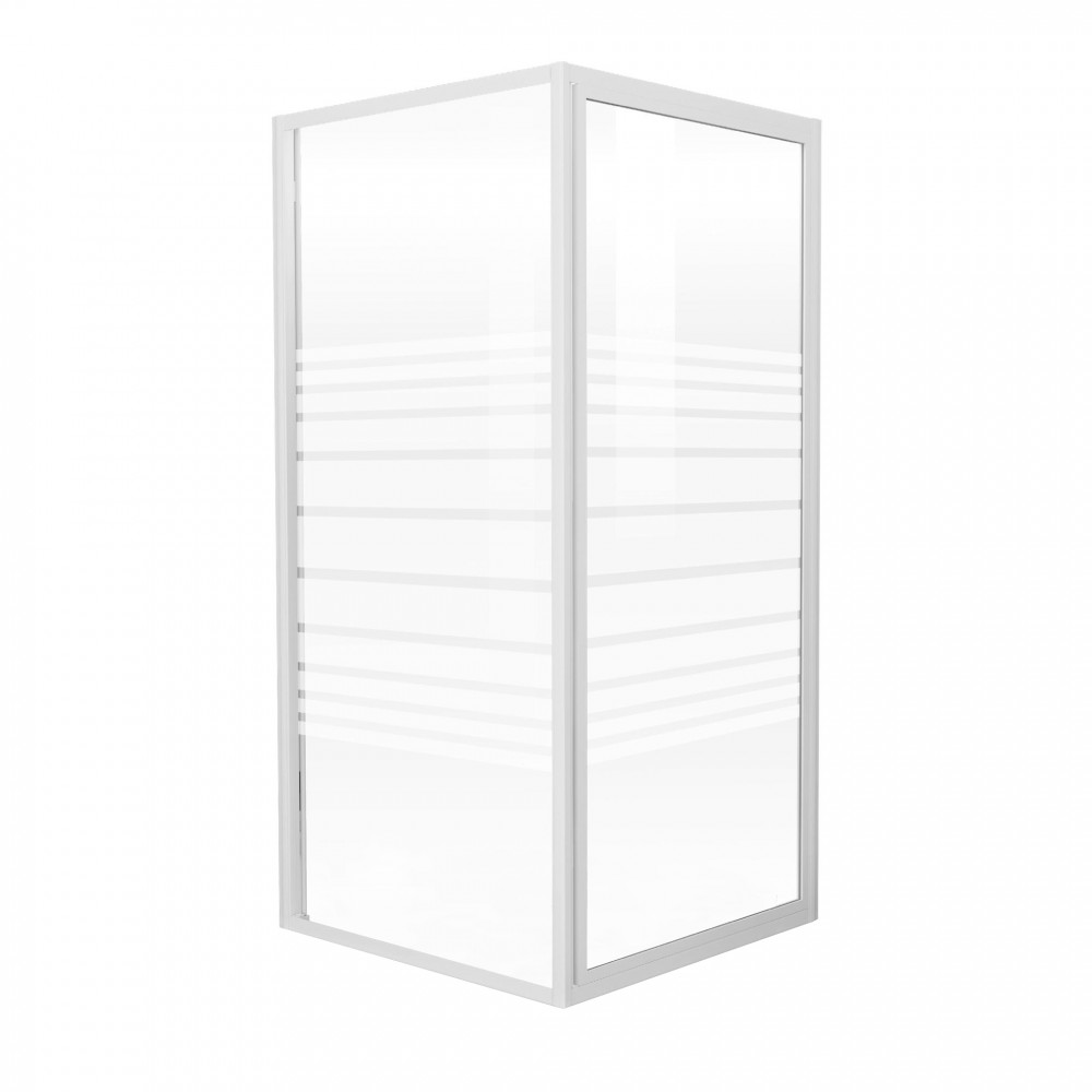 FRIDA душевая кабина 90*90*185см (стекла + двери), профиль белый, стекло 