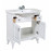 Тумба Беатриче 80 см белая с умывальником Нью Классик патина хром