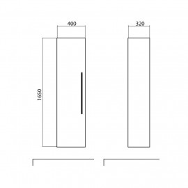 Пенал Паола консольный 40 см (правый/левый)