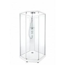 SHOWERAMA 10-5 Comfort передние стенки и дверь к душевой пятиугловой кабине 100*100см, белый профиль/прозрачное стекло