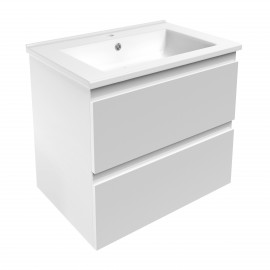 LORETA комплект мебели 65см, белый: тумба подвесная, 2 ящика + умывальник накладной арт i11041