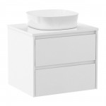 NETKA комплект мебели 70см, белый: тумба подвесная, со столешницей, 2 ящика + умывальник накладной арт i11143