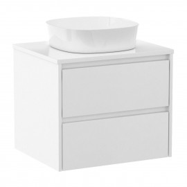 NETKA комплект мебели 70см, белый: тумба подвесная, со столешницей, 2 ящика + умывальник накладной арт i11143