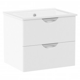NOVA VLNA комплект мебели 80см, белый: тумба подвесная, 2 ящика + умывальник накладной арт i11054