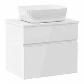 BLATNA L комплект мебели 70см, белый: тумба подвесная, со столешницей, 2 ящика + умывальник накладной арт i11143