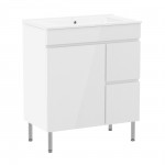 FLY комплект мебели 70см, белый: тумба напольная, 2 ящика, 1 дверца + умывальник накладной арт RZJ710