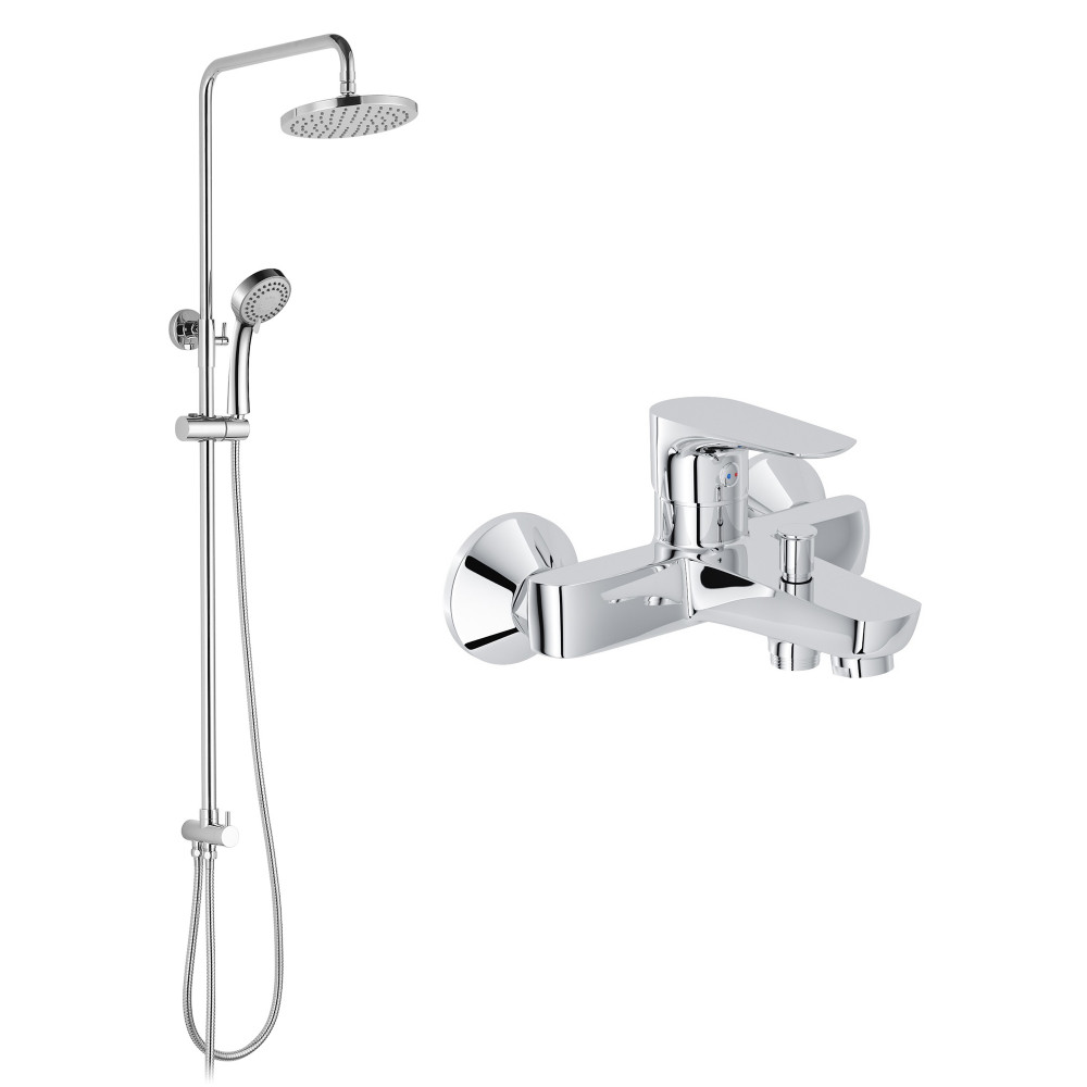 IMPRESE душевой набор, смеситель для ванны MODUS, душевая система без смесителя (f03208201SR+T-15084), хром