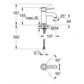 Смеситель для раковины Grohe BauClassic 23162000