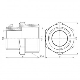 Ниппель редукционный SD Forte 3/4