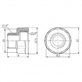 Переход SD Forte 3/8