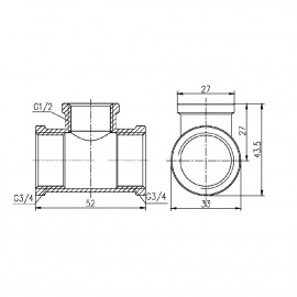 Тройник редукционный SD Forte 3/4