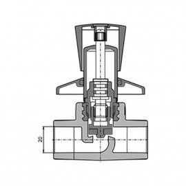 Кран PPR Blue Ocean проходной 20