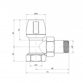 Кран радиаторный Icma 3/4