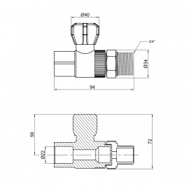 Кран шаровой радиаторный PPR Alfa Plast 25х3/4