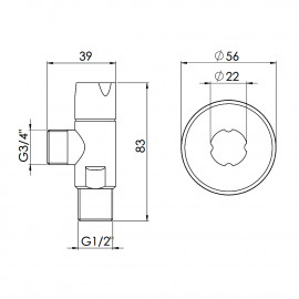 Кран приборный SD Forte 1/2