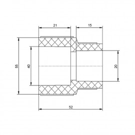 Муфта PPR Blue Ocean 40х20 редукционная