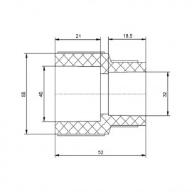 Муфта PPR Blue Ocean 40х32 редукционная