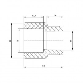 Муфта PPR Blue Ocean 75х63 редукционная