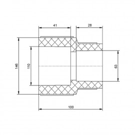 Муфта PPR Blue Ocean 110х63 редукционная