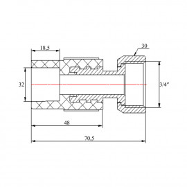 Муфта PPR Blue Ocean с накидной гайкой 32х3/4
