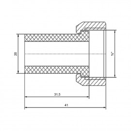Штуцер PPR Blue Ocean с накидной гайкой 20х3/4
