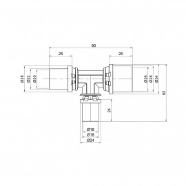 Тройник пресс Icma 20х16х26 №406