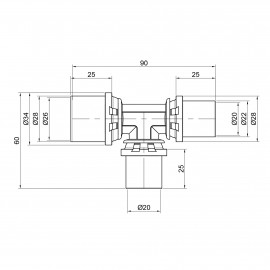 Тройник пресс Icma 20х20х26 №406