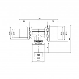 Тройник пресс Icma 20х20х32 №406