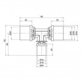 Тройник пресс Icma 26х16х26 №406