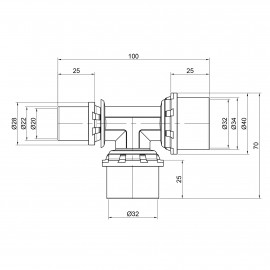 Тройник пресс Icma 32х32х20 №406