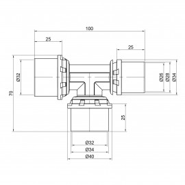 Тройник пресс Icma 32х32х26 №406