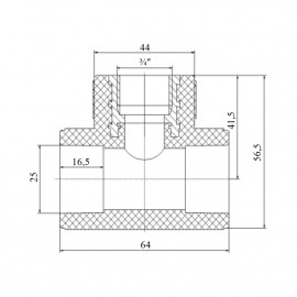 Тройник PPR Blue Ocean 25х3/4