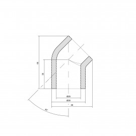 Уголок PPR Alfa Plast 25, 45°