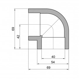 Уголок PPR Alfa Plast 40, 90°