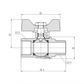 Кран шаровой SD Forte 3/4