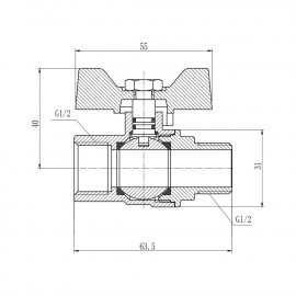 Кран шаровой SD Forte 1/2