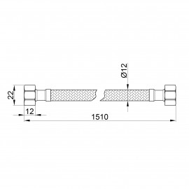 Гибкая подводка для воды SD Plus 150 см ГГ SD397W150