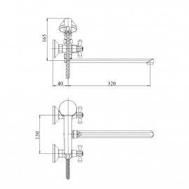 Смеситель для ванны SW Armatura 140