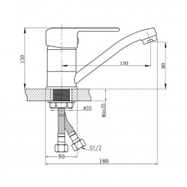 Смеситель для кухни SW G-Ferro Hansberg 003М