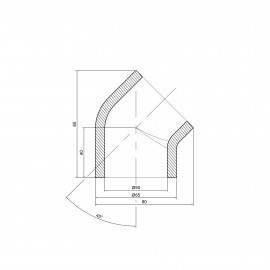Уголок PPR Alfa Plast 50, 45°