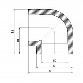 Уголок PPR Alfa Plast 50, 90°