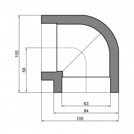 Уголок PPR Alfa Plast 63, 90°