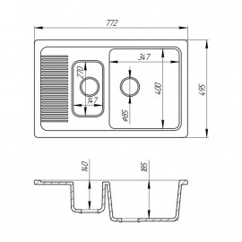 Кухонная мойка Fosto 7749 SGA-203 (FOS7749SGA203)